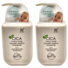 KU.KU Duckbill 酷咕鴨 舒敏積雪草寶寶洗髮沐浴乳 溫和清潔、舒緩保濕 呵護寶寶敏感肌, 500ml, 2瓶