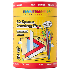 FLOWER MONACO 3D 搖搖筆 丙烯馬克筆 36色 彈性圓錐形軟筆尖, 1組