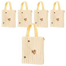 沐慕家居 棉布掛式刺繡濕紙巾套, 20 x 15cm, 刺繡松鼠, 5入