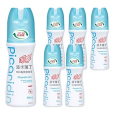 叮寧 派卡瑞丁 10H長效小黑蚊防蚊液, 360度可倒噴, 通過皮膚敏感測試, 80ml, 6瓶