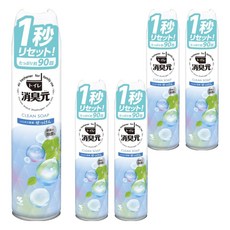 KOBAYASHI 小林製藥 消臭元 浴廁芳香噴霧 清潔皂香, 柔軟皂香, 280ml, 5瓶