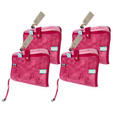 Snoozebaby 寶寶濕紙巾行動收納袋/ 菊化粉, 100%棉, 收納外用寶寶濕紙巾, 可搭配推車使用, 紅色, 4個