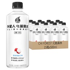 CHI FOREST 元氣森林 外星人電解質水運動飲料 荔枝海鹽風味, 500ml, 15瓶