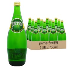 perrier 沛綠雅 氣泡天然礦泉水, 750ml, 12瓶