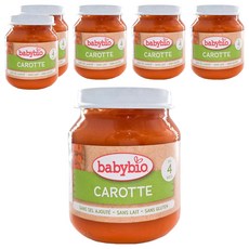 babybio 生機鮮蔬泥 紅蘿蔔蔬菜, 130g, 6罐