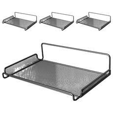 小麥購物 鐵製壁掛置物架 L2310, 黑色, 4個