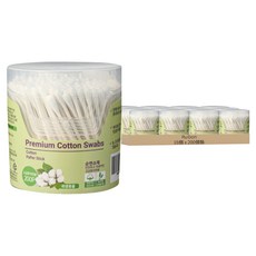 Ruibon 高級純棉紙軸棉花棒, 200個裝, 16個