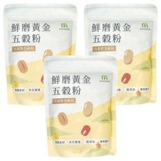 MIHONG 米鴻生醫 元氣穀力 鮮磨黃金五穀粉 台灣產, 300g, 3袋, 10份