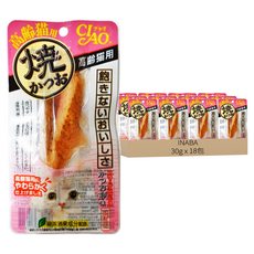 INABA 高齡貓 宗田鰹燒魚柳條 YK-22, 柴魚片風味, 30g, 18包
