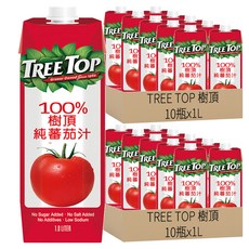 TREE TOP 樹頂 100%純蕃茄汁 晶鑽包, 20瓶, 1L