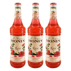 MONIN 莫寧 玫瑰風味糖漿, 夢幻飲品, 700ml, 3瓶