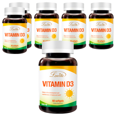 Lovita 維他命D3膠囊 400IU, 60顆, 6罐