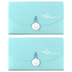 DaTaBanK 三田文具 迷你12層風琴夾 MI-12-27A, 藍色, 2個