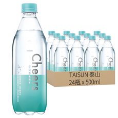 泰山 CHEERS 氣泡水，中央山脈純淨好水, 500ml, 24瓶
