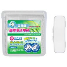 Mr.GOOD TOOTH 固特齒 超咕溜牙線棒 附隨身盒, 300支, 1組