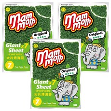 Mam Moth MM象 泰式烤海苔 經典原味, 巨型7倍大片, 42g, 3包