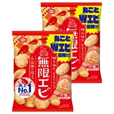 MUGEN EBI 無限蝦米果, 日本產米果, 五島灘鹽使用, 酥脆口感, 73g, 2包