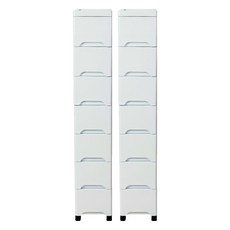 樂嫚妮 18面寬七層塑膠收納櫃 36 x 18 x 109cm 白色 窄型抽屜收納櫃, 2個