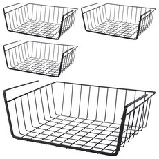 SIANG SI 櫥櫃隔板下掛籃, 4個, 黑色