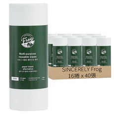 SINCERELY Frog 可洗式多用途抹布巾 25x24.5公分 40張, 16捲