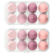AHOYE 零死角不吃粉美妝蛋/粉撲 粉系8件組, 粉色, 2組