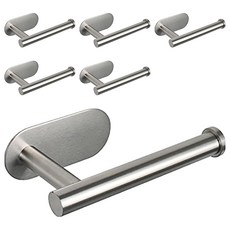 Hi Uncle 免打孔 不鏽鋼 捲筒衛生紙架, 銀, 6個