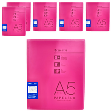 KyOKUTO 20孔薄型3用資料夾 A5, 粉色, 6本