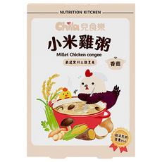Chila 兒食樂 小米雞粥 香菇, 適合六個月以上寶寶食用, 100%原食材, 300g, 1盒