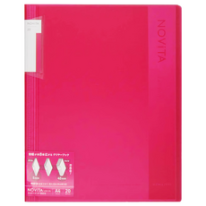 KOKUYO 國譽 NOViTA 收納資料夾20頁 最薄5mm 最厚40mm 霧面加工 A4, 粉色, 1個