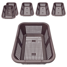 KEYWAY 聯府 深型籃 LU213-1 中(445 x 312 x 151mm), 咖啡色, 6個