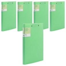 Lan CHYn 連勤牌文具 PP 馬卡龍色系彈簧夾 雙上 LC-612D G, 綠色, 5本