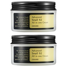 COSRX 92% 全效修護蝸牛面霜, 鎮定敏感肌, 保濕彈性, 提供肌膚豐富營養, 100g, 2罐