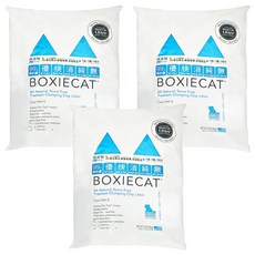 BOXIECAT 博識貓 黏土凝結貓砂 藍色 16lb, 無味, 7.26kg, 3包