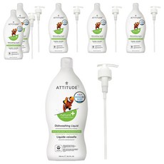 ATTITUDE 艾特優 廚房洗碗精 青蘋果羅勒香, 韓國第1類廚房清潔劑 可清洗蔬果食物, 700ml, 6瓶