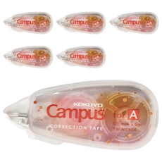 KOKUYO 國譽 Campus 象牙白修正帶 A罫 6.5mmx6m, 6個, 紅色