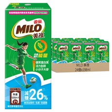 MILO 美祿 雀巢美祿巧克力飲品減糖配方, 198ml, 24個