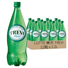 LOTTE 樂天 TREVI Plain 1.2L 韓國經典氣泡水 無熱量、不添加糖, 12瓶