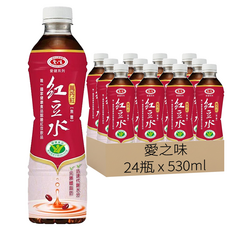 愛之味 萬丹紅紅豆水 無糖, 530ml, 24瓶