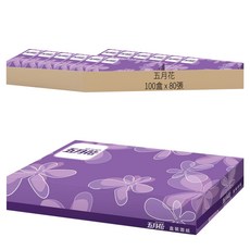 五月花 扁盒面紙, 1入, 100盒