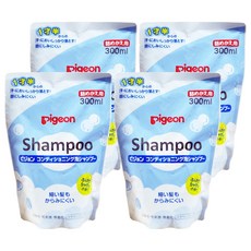 pigeon 貝親 泡沫洗髮精 補充包 1歲半以上使用 皂香, 300ml, 4包