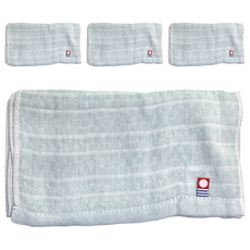 BIOAM 佰歐安 日本製 TOP今治純棉起泡沐浴巾, 淺綠色, 4個