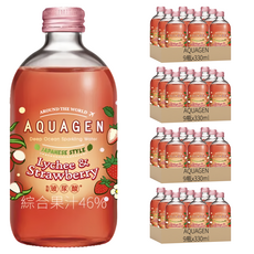 AQUAGEN 日本草莓荔枝海洋深層氣泡飲, 330ml, 36瓶