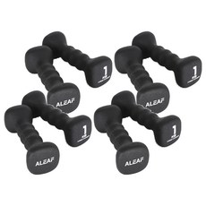 ALEAF 氯丁橡膠方形啞鈴 黑色 2入, 1kg, 2組
