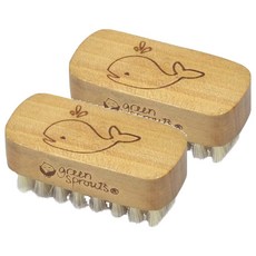 green sprouts 小綠芽 指縫刷, 天然木質手柄，豬鬃毛，適合小手指甲, 單一顏色, 1個, 2個