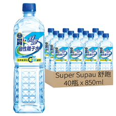 舒跑鹼性離子水 日本鈦淨化水質 電解鹼性水 健康鹼性飲品 促進新陳代謝 雪山天然礦泉, 850ml, 40瓶