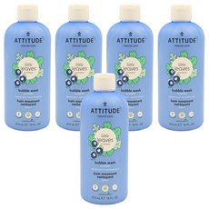 ATTITUDE 艾特優 兒童泡泡浴 3歲以上 藍莓, 473ml, 5瓶