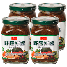 康健生機 野蔬拌醬, 嚴選新鮮本土蔬果, 全素調味料與葡萄籽油, 380g, 4罐