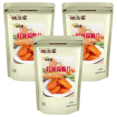 元氣家 紅蘿蔔脆片 新鮮紅蘿蔔製成 保留原始風味及營養, 100g, 3包