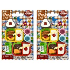 Iwako 造型橡皮擦 飲料 + 便當 Set, 日本製造, 2組