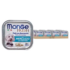 monGe 瑪恩吉 倍愛滿滿 主食犬餐盒, 鮮肉+鱈魚, 100g, 32盒
